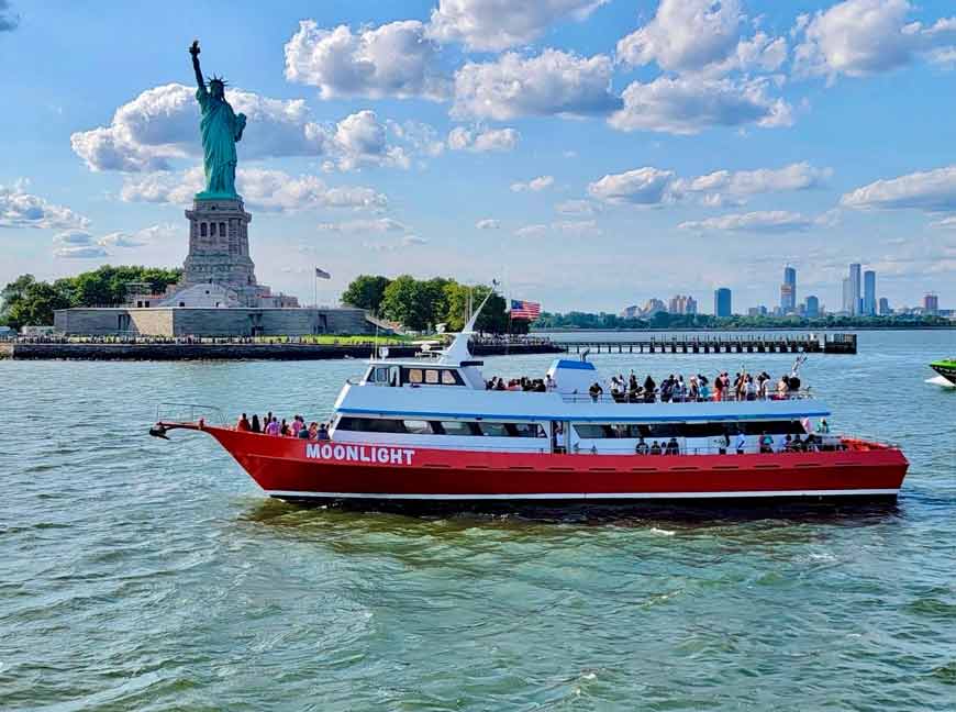 New York Harbor sightseeing view from Manhattan Scenic Cruises.