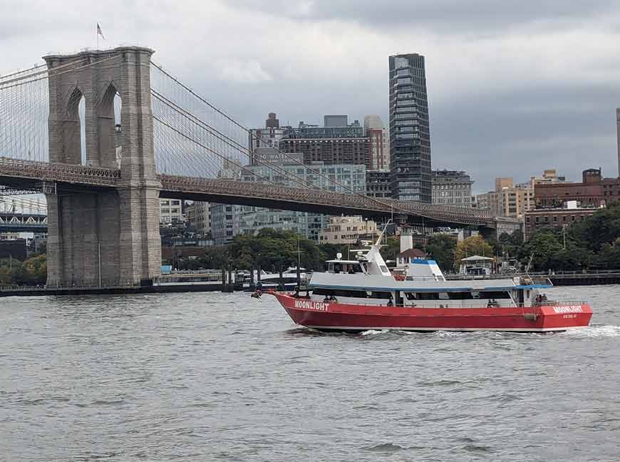 Harbor landmark views during a Manhattan Scenic Cruises tour.
