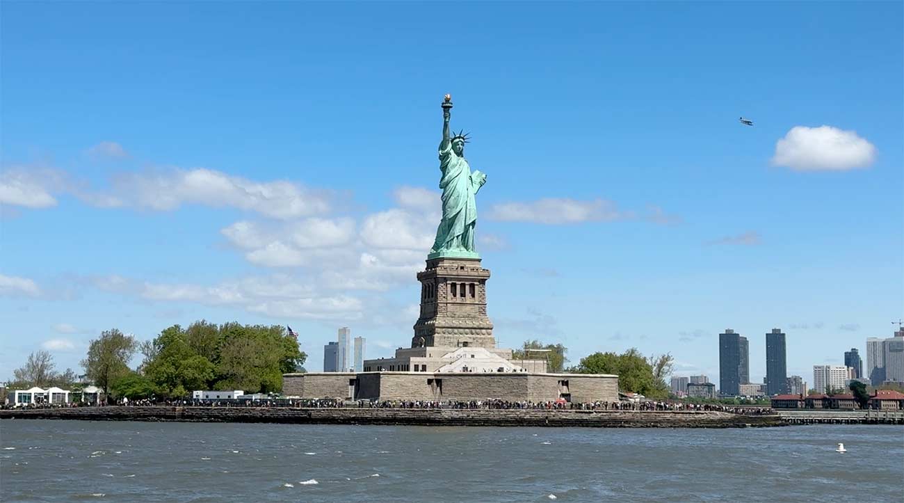 New York sunset cruise through New York Harbor