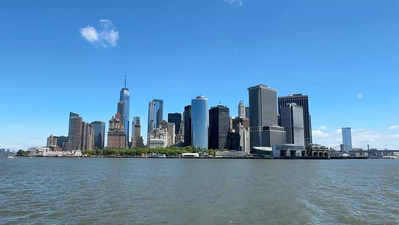 Guests aboard Manhattan Scenic Cruises sightseeing boat.